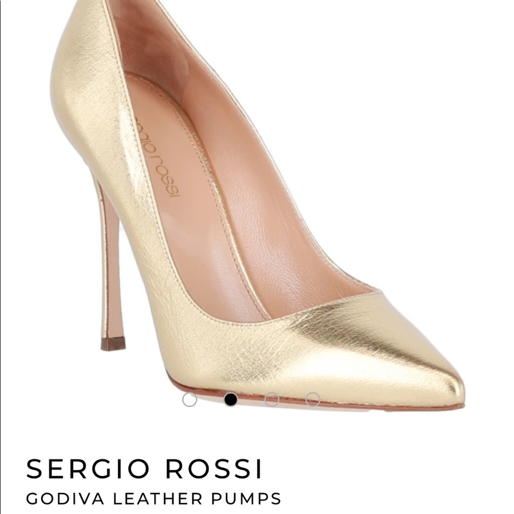 Sergio Rossi Gold Leather Pump - Picture 2 of 7